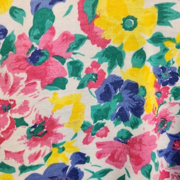 Vintage 1980s Pink Short Sleeve Bright Floral Blouse Top 80s Office Preppy 90s - Picture 5 of 9